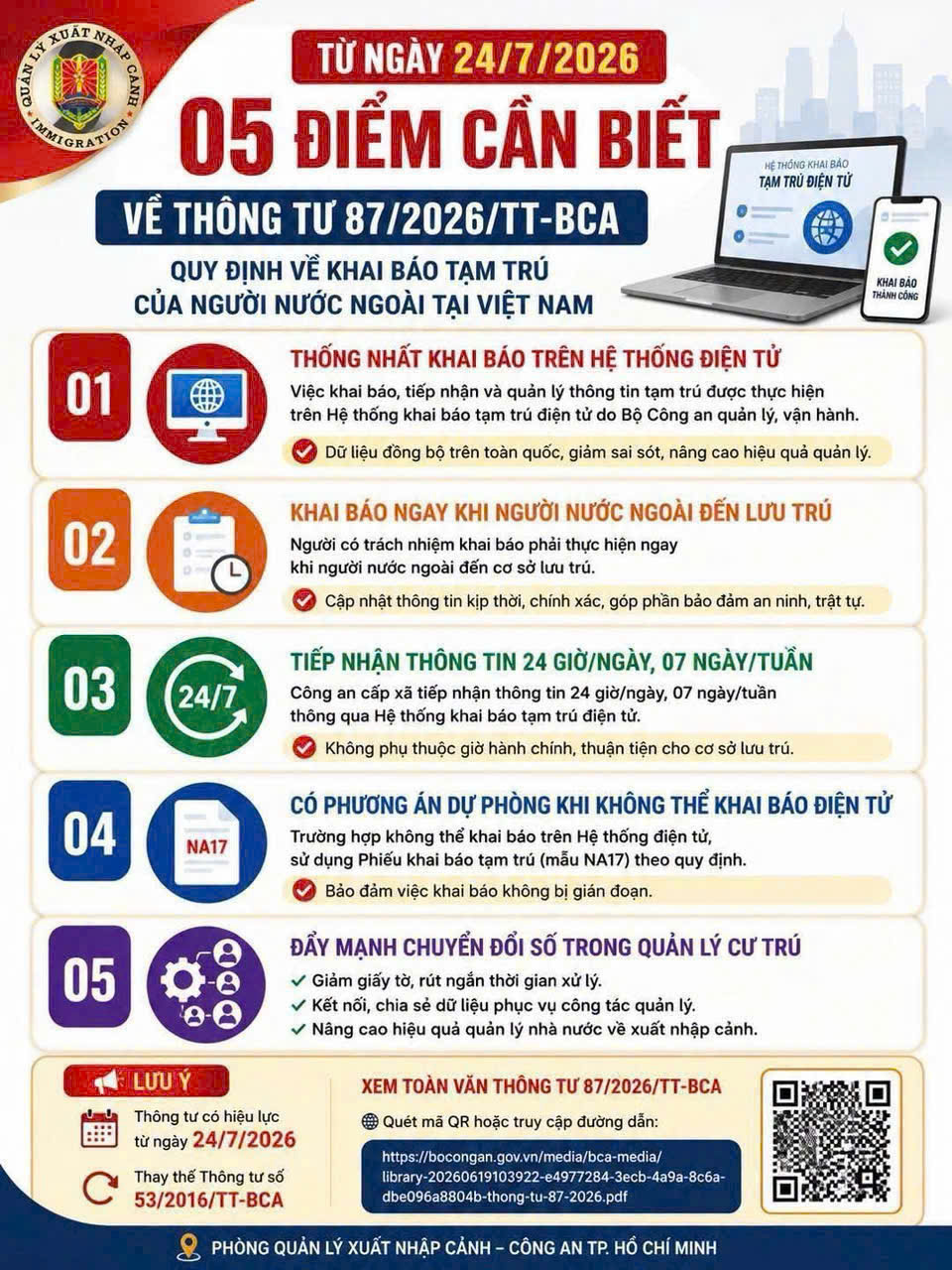 Những điểm mới cần biết về Thông tư 87/2026/TT-BCA